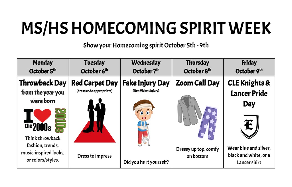 MS/HS Homecoming Spirit Week