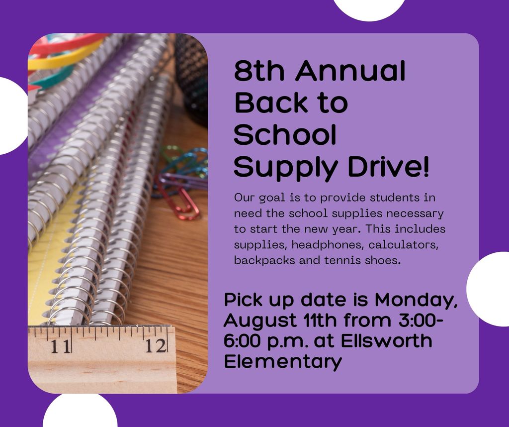 🎒 We're gearing up for our 8th Annual Back-to-School Supply Drive! Each year, thanks to the generosity of our community, parents, and local businesses, we’re able to provide school supplies to students who need a little extra support. 💜 If your student could benefit from this program for the 2025-2026 school year, please fill out the request form below. Supplies are available for students with a demonstrated financial need. 📝 Request form: https://docs.google.com/forms/d/e/1FAIpQLSdoj6tSz24YqJky1uyQ_oraEYgJm3yv9siIdfjmSZI0fYgbtQ/viewform Thank you to everyone who helps make this possible! 💛