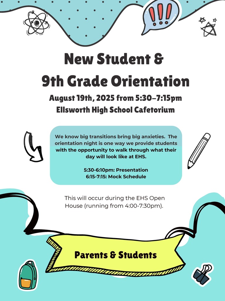 🎓 Calling all new students and incoming 9th graders! Join us for Orientation Night on Tuesday, August 19 from 5:30–7:15 PM at the EHS Cafetorium. ✔️ Get a feel for the building ✔️ Follow a mock schedule ✔️ Ease those first-day nerves This takes place during the EHS Open House (4:00–7:30 PM), so feel free to stop by early. We’re excited to welcome you to EHS! 💜🐾 #PantherPride