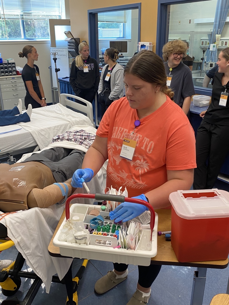 🩺🧪 Future healthcare heroes in action!  Several EHS students recently attended the CVTC Medical Simulation Camp—and it was intense (in the best way)! Over the course of the camp, they: 💉 Learned how to draw blood, start IVs, and perform IOs 🫁 Practiced intubating patients 🚑 Took part in a 2-hour emergency room simulation with real nurses, where their patient coded multiple times ❤️ Got CPR certified  The instructor said this group—which also included two students from Prescott—was amazing. They stayed focused, worked well as a team, and represented EHS proudly!  Oh, and the perks? 😎 🎁 Tons of swag 🎧 A stethoscope 🎓 A $500 scholarship to take a course at CVTC in any field!  We were thrilled to have our new high school principal, Mrs. Marcy Burch, there to cheer them on as they received their certificates. She loved seeing what they were up to—and they were just as excited to meet her! 💜  Big thanks to Mrs. Lesiecki and Ms. Wiskow for chaperoning and snapping some great photos of our students in action.  #PantherPride #EllsworthEHS #CVTCCamp #FutureNurses #HandsOnLearning