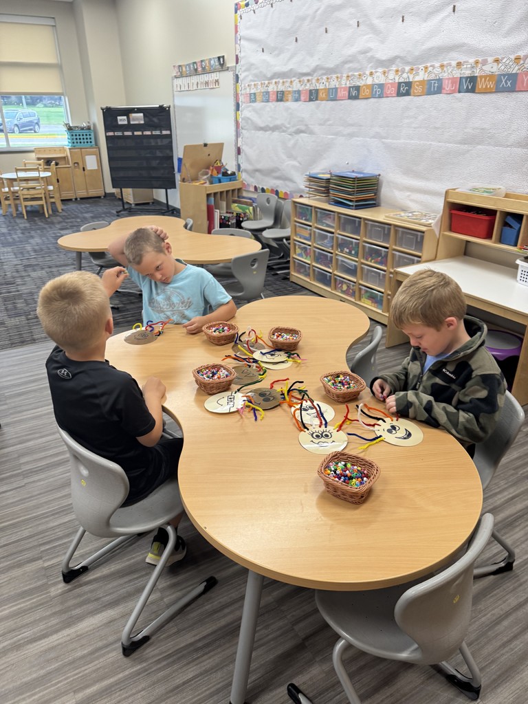 🎉 Mrs. Therriault’s kindergarteners wrapped up Jump Start this week with lots of fun and learning!  They’ve been busy practicing their fine motor skills using playdoh and beads, and today they celebrated their last day in style — wearing pajamas and making their own sleep masks! 💤💜  We can’t wait to see all of our students back in the building very soon! #PantherPride #JumpStart #KindergartenReady