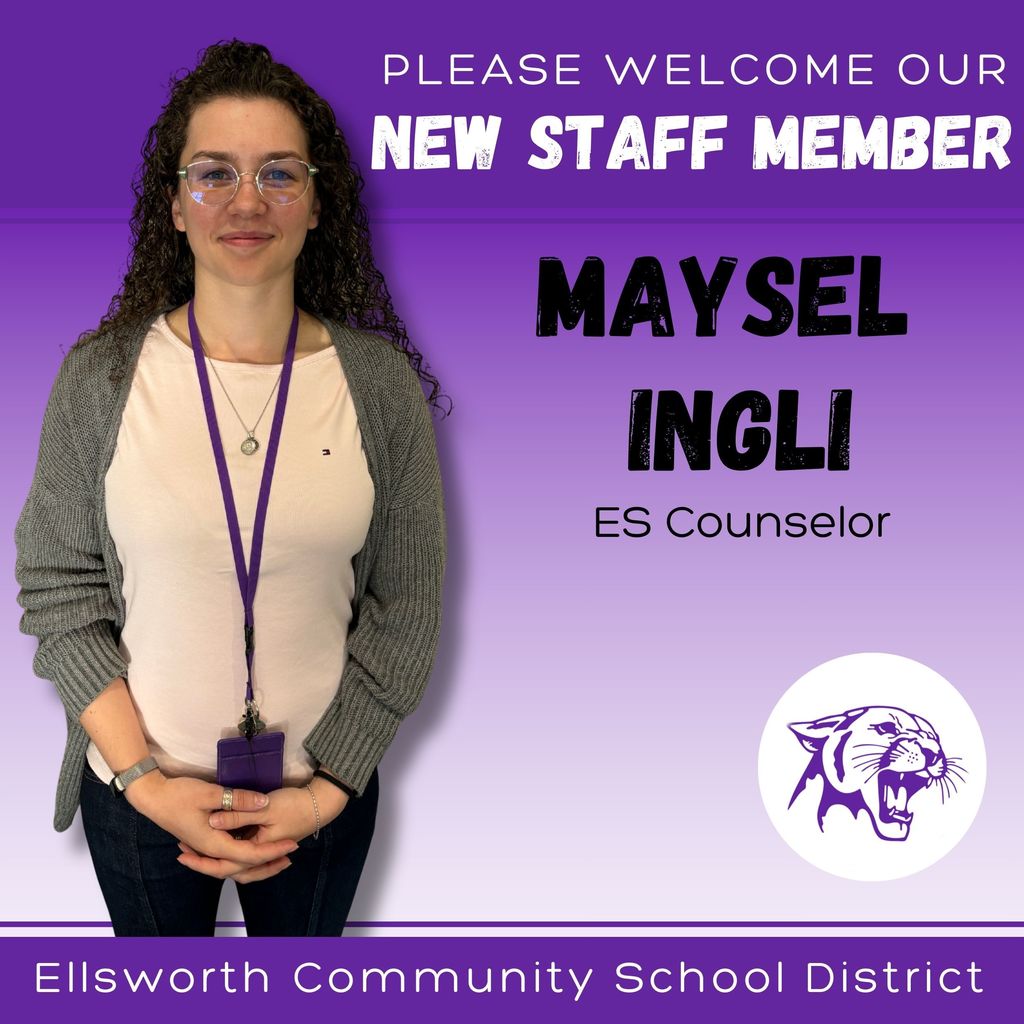 🌟 Meet Our New Staff 🌟  We’re thrilled to introduce Maysel Ingli, our new School Counselor for grades 3–5 at Ellsworth Elementary! 💜  Maysel isn’t new to ECSD—you may have seen her around last year while she was a school counseling intern. She recently married her husband, Shawn 💍, and a fun fact about her is that she’s the second of twelve children! 👩‍👧‍👦  ✨ What she’s looking forward to this year: “I’m so excited to step into this new role. I’m already familiar with—and in love with—this district community. This was a wonderful opportunity to stay somewhere I love.”  Welcome officially to the Panther family, Maysel! 🐾 #PantherPride