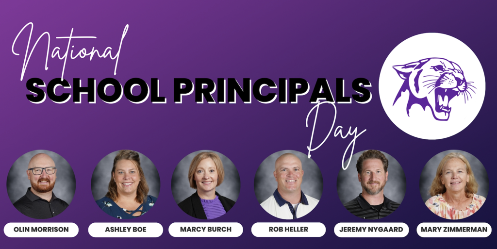 🌟 October is National School Principals Month! 🌟  At Ellsworth Community School District, we are grateful for the dedication, leadership, and heart these six individuals bring to our schools every single day:  🏫 EHS – Marcy Burch & Rob Heller 🏫 EMS – Olin Morrison & Ashley Boe 🏫 EES – Mary Zimmerman & Jeremy Nygaard  Thank you for the countless ways you support our students, staff, and community. Your leadership helps make ECSD a place where Panthers can thrive! 💜🐾
