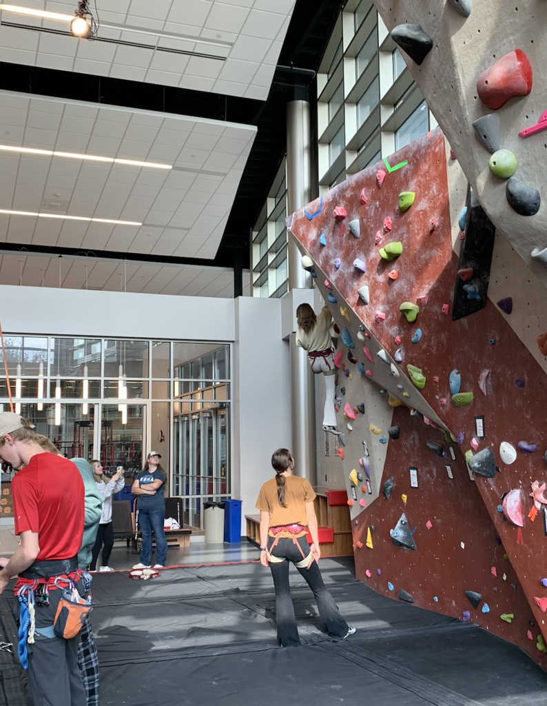 💜 Adventure Lit on the move!  Mrs. Traynor’s Adventure Lit class took on the rock wall at UW–River Falls last week. 🧗♂️  Students pushed themselves, encouraged each other, and learned what it means to trust your team (and your harness). We’re proud of their effort and the way they represented EHS! 💜🐾