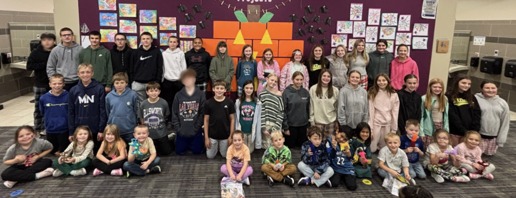 💜 Collaboration across grade levels is one of the best parts of being a Panther!  Mrs. Thompson Kinneman’s 7th and 8th grade FACS students recently delivered their creative projects to Ms. Heitman’s kindergarten class. Earlier this year, kindergarteners shared ideas for characters they’d love to see—and the middle schoolers made it happen!  Our 7th graders wrote stories about the characters, and the 8th graders hand-sewed them into adorable creations. The kindergarten students were thrilled to receive their very own character and storybook! 📚💜  #PantherPride
