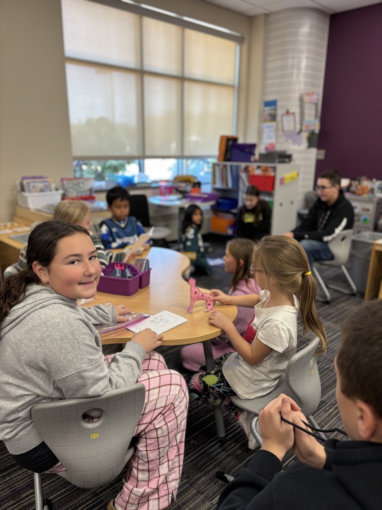 💜 Collaboration across grade levels is one of the best parts of being a Panther!  Mrs. Thompson Kinneman’s 7th and 8th grade FACS students recently delivered their creative projects to Ms. Heitman’s kindergarten class. Earlier this year, kindergarteners shared ideas for characters they’d love to see—and the middle schoolers made it happen!  Our 7th graders wrote stories about the characters, and the 8th graders hand-sewed them into adorable creations. The kindergarten students were thrilled to receive their very own character and storybook! 📚💜  #PantherPride