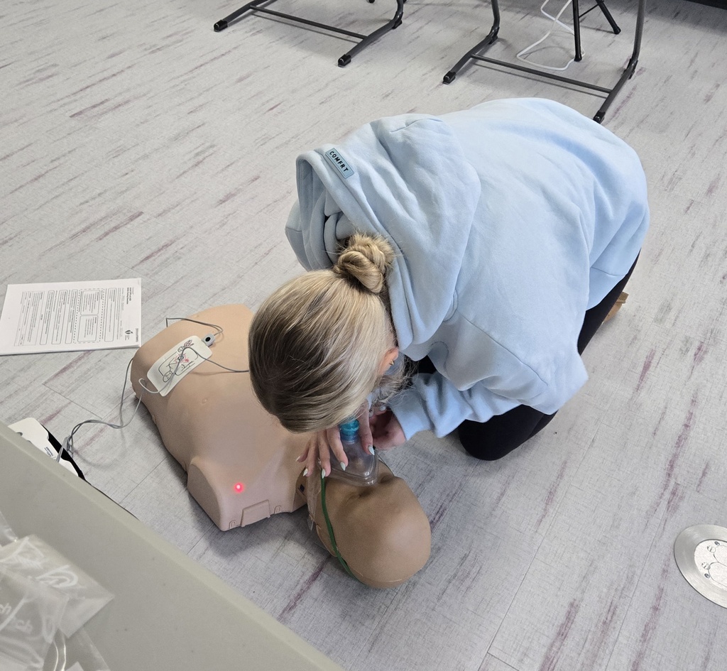 🚑❤️ Huge thank you to our local ambulance service for taking the time to train Mrs. Matzek's childcare students in CPR! Our students learned valuable, life-saving skills that they can use both in and out of the classroom. Hands-on training like this helps prepare them for real-world emergencies and gives them the confidence to respond when it matters most. We’re so grateful for this partnership and the opportunity for our students to learn from professionals who make a difference every day! 👏🙌 #EllsworthAreaAmbulanceService
