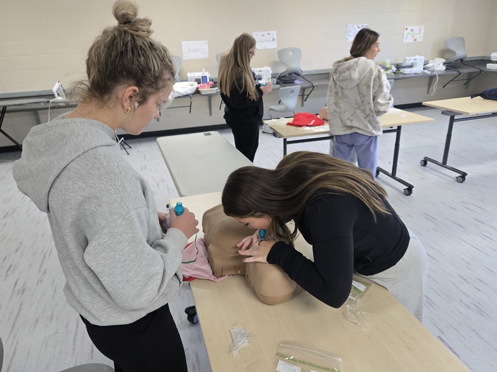 🚑❤️ Huge thank you to our local ambulance service for taking the time to train Mrs. Matzek's childcare students in CPR! Our students learned valuable, life-saving skills that they can use both in and out of the classroom. Hands-on training like this helps prepare them for real-world emergencies and gives them the confidence to respond when it matters most. We’re so grateful for this partnership and the opportunity for our students to learn from professionals who make a difference every day! 👏🙌 #EllsworthAreaAmbulanceService