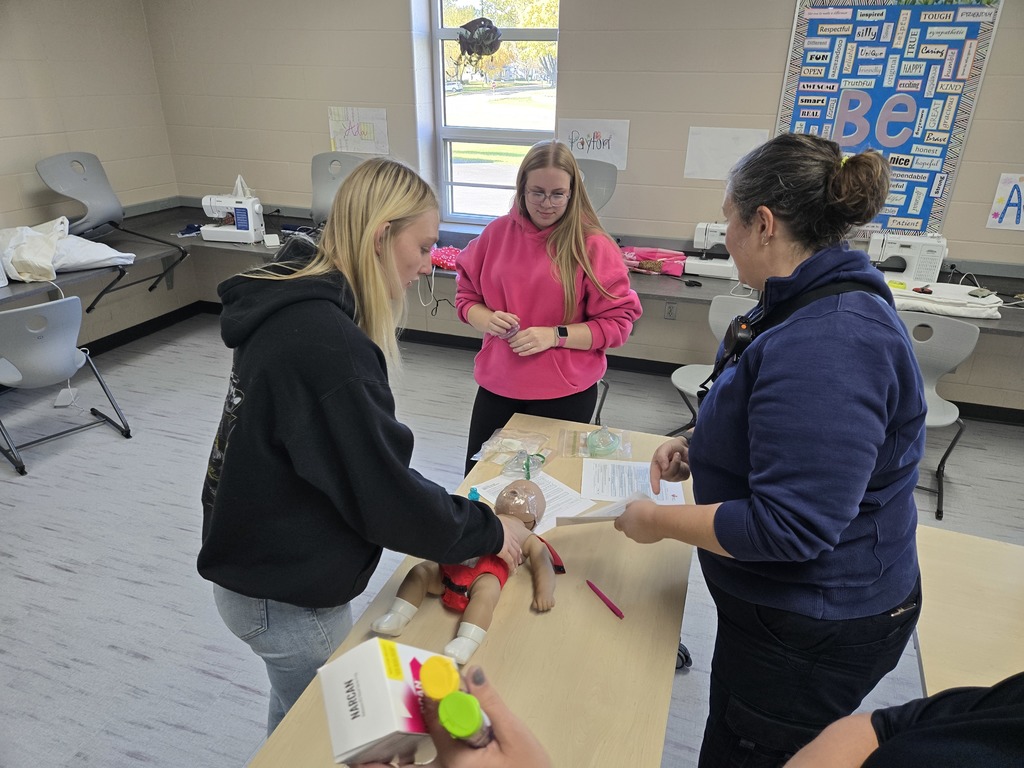 🚑❤️ Huge thank you to our local ambulance service for taking the time to train Mrs. Matzek's childcare students in CPR! Our students learned valuable, life-saving skills that they can use both in and out of the classroom. Hands-on training like this helps prepare them for real-world emergencies and gives them the confidence to respond when it matters most. We’re so grateful for this partnership and the opportunity for our students to learn from professionals who make a difference every day! 👏🙌 #EllsworthAreaAmbulanceService