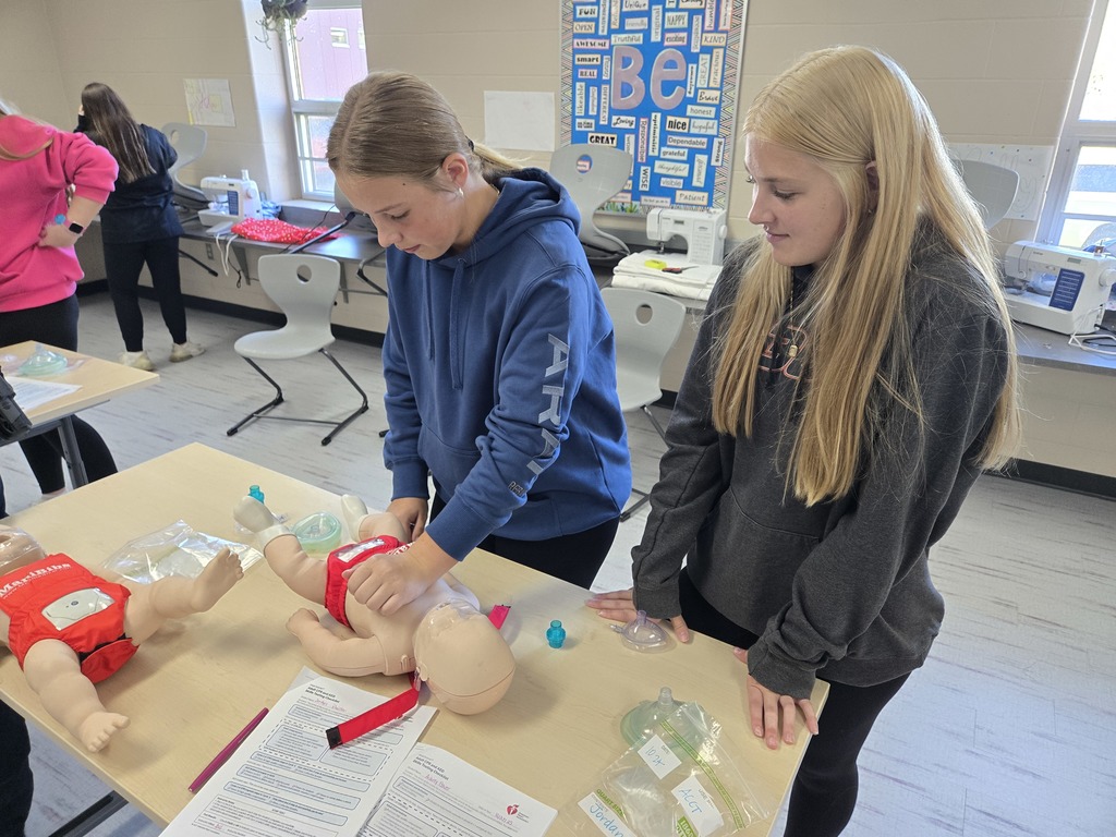 🚑❤️ Huge thank you to our local ambulance service for taking the time to train Mrs. Matzek's childcare students in CPR! Our students learned valuable, life-saving skills that they can use both in and out of the classroom. Hands-on training like this helps prepare them for real-world emergencies and gives them the confidence to respond when it matters most. We’re so grateful for this partnership and the opportunity for our students to learn from professionals who make a difference every day! 👏🙌 #EllsworthAreaAmbulanceService