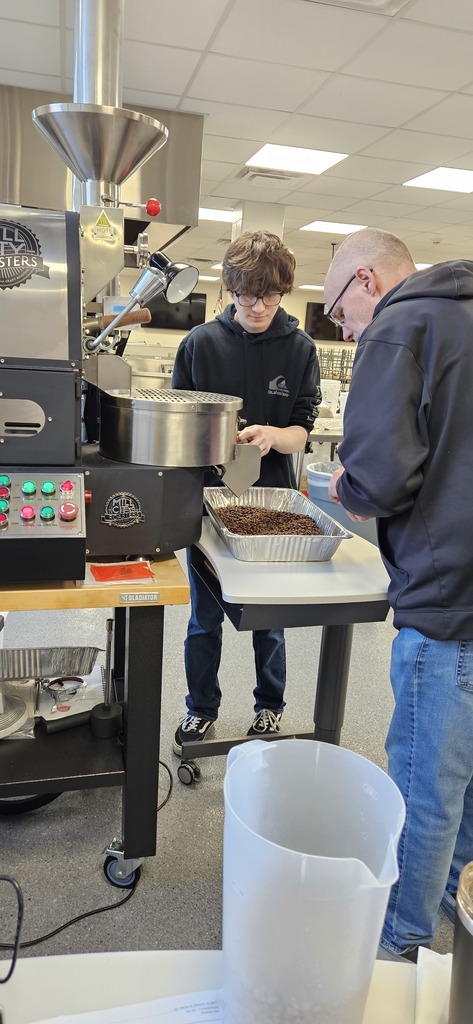 ☕ Exciting things are brewing at EHS! We ran our first real roast this morning with our very first student roaster—bean toasting has officially begun! Some of our staff got to enjoy the perks this week with a fresh cup of Panther Perk coffee to start their day.