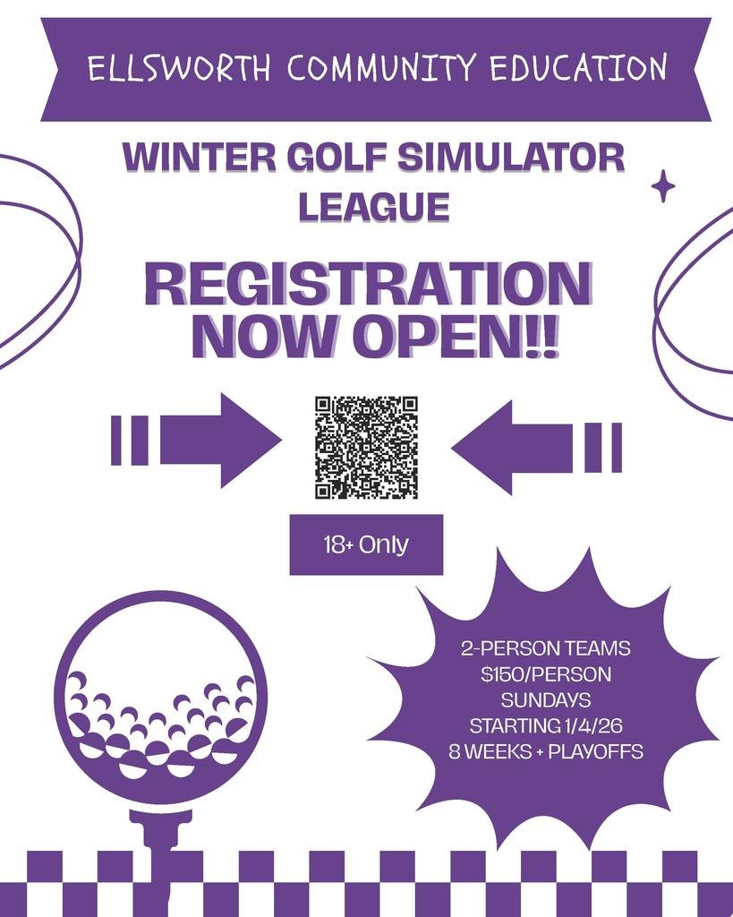 Winter Golf Sim League presented by Ellsworth Community Education at Ellsworth High School!