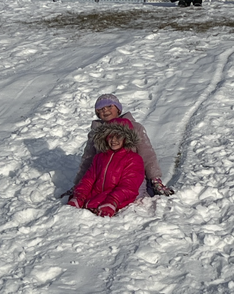 Third Graders had a reward party today. They enjoyed the outdoors and sledding.