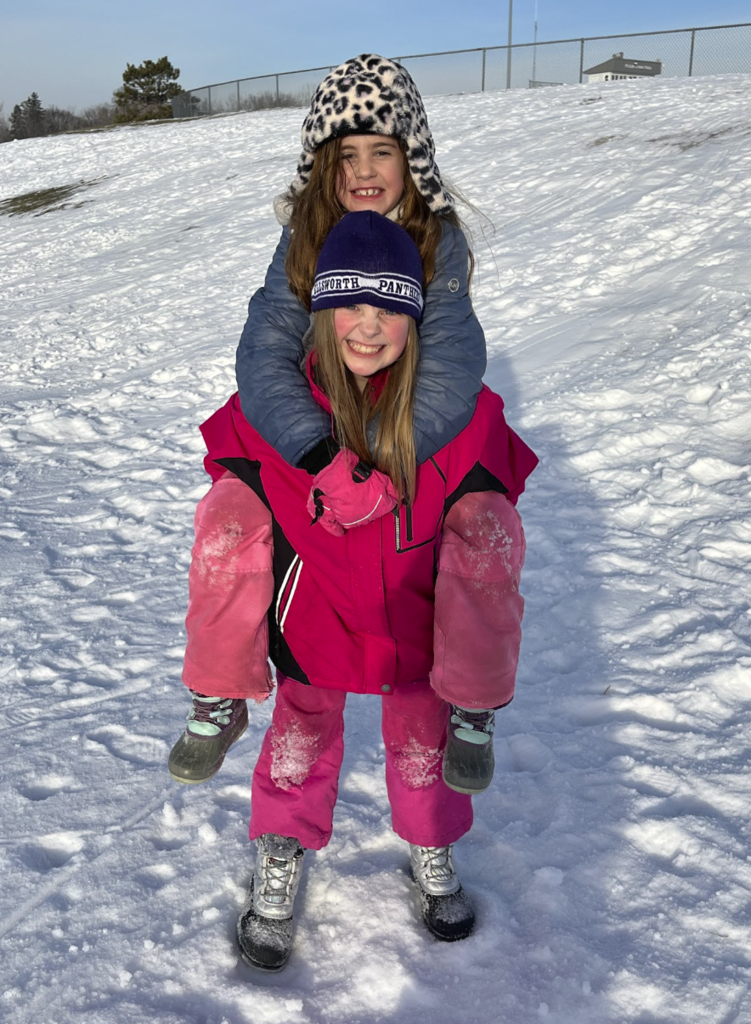 Third Graders had a reward party today. They enjoyed the outdoors and sledding.