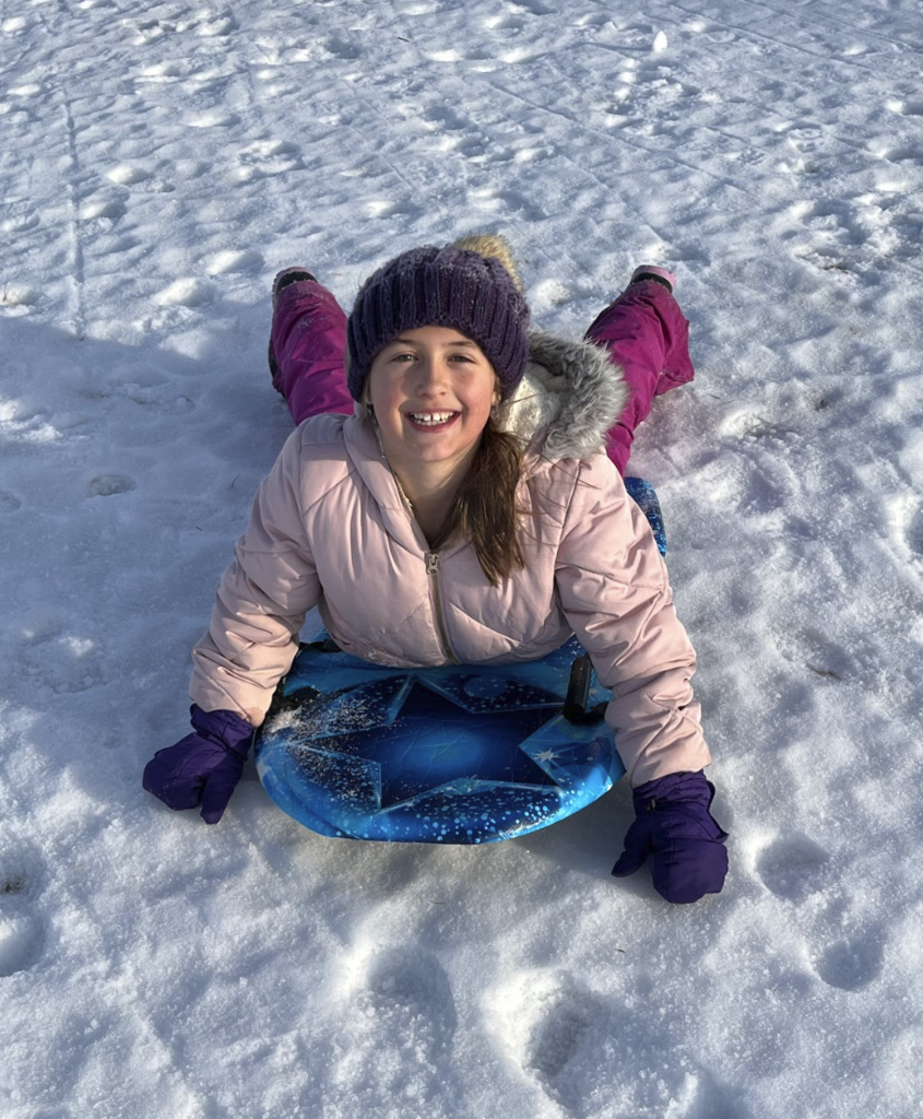 Third Graders had a reward party today. They enjoyed the outdoors and sledding.