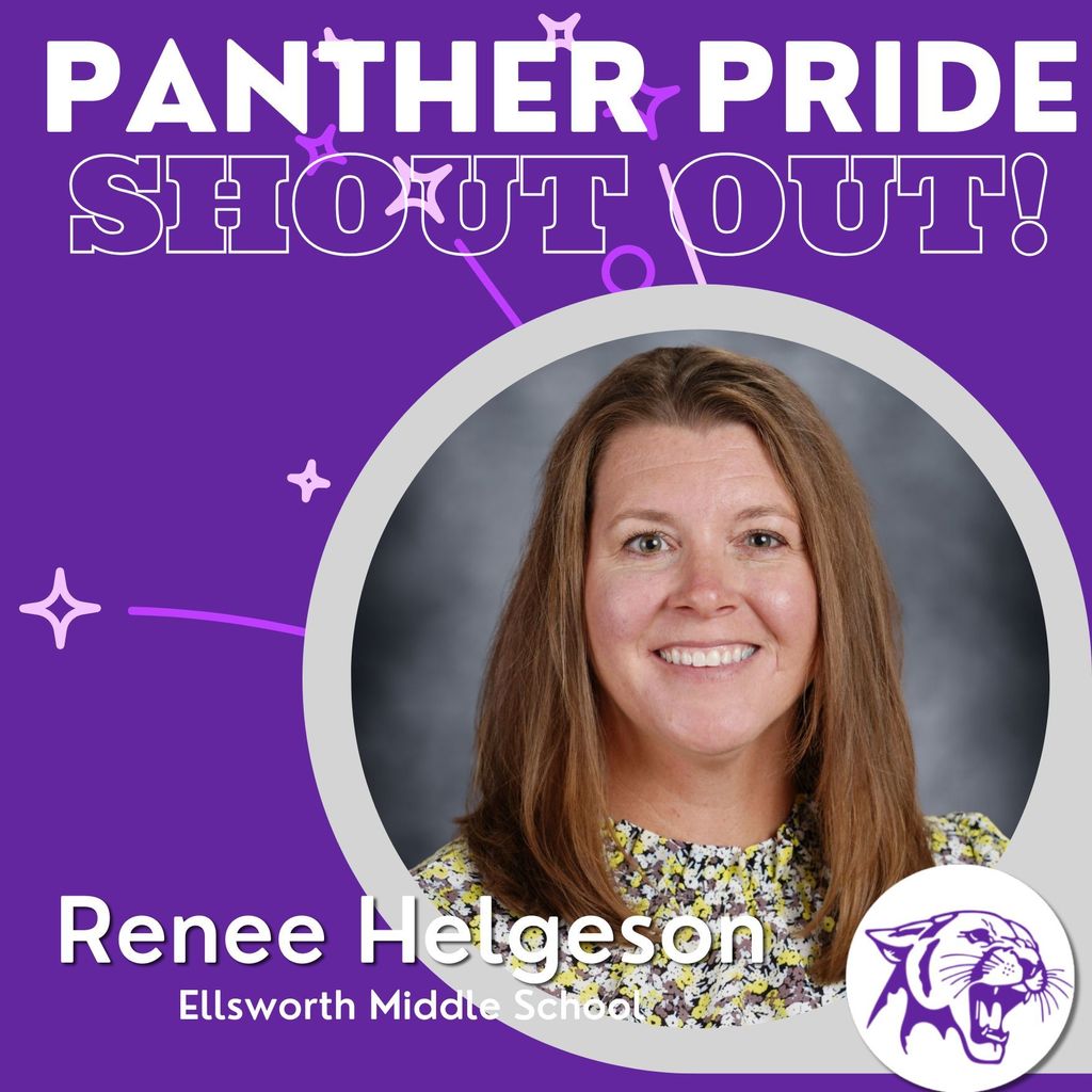 💜🐾 Panther Pride Staff Shout Out 🐾💜  Today’s Panther Pride Staff Shout Out goes to Renee Helgeson, our 8th Grade Science teacher, who was nominated by parent Jackie P.  Jackie shared that Ms. Helgeson is always positive and always has a smile. She has made her daughter feel safe, loved, and important — which is something every parent hopes for when their child walks through the school doors each day.  Jackie also shared how Renee goes out of her way to say hello, make connections, and truly see her students. That extra effort makes a lasting impact.  She goes above and beyond not only as a teacher, but as a staff member and role model.  Thank you, Ms. Helgeson, for the positivity, care, and dedication you bring to your students every day. It truly makes a difference. 💜🐾  If you’d like to nominate a staff member for a Panther Pride Staff Shout Out, you can do so here: https://forms.gle/DS276jvHJqfCuvGr6