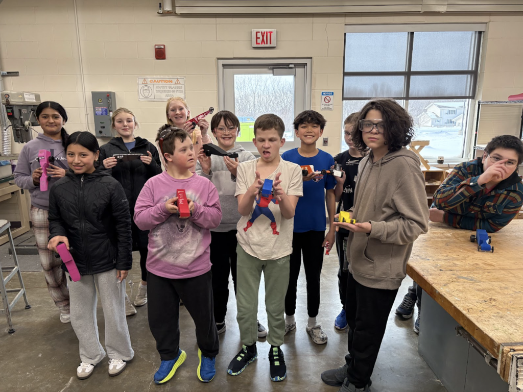 🏁💨 7th Grade Industrial Tech = Fast & Focused! 💨🏁  Ms. Steitz’s 7th grade Industrial Tech students put their skills to the test by designing and building their very own CO₂ cars. From start to finish, students worked on the band saw, drill press, and sanding their designs to get them race-ready.  Then it was time to see whose car had the need for speed! Going head-to-head in a tournament-style bracket, races were so close that some were decided by the thousandth of a second. Talk about intense!  🏆 Congratulations to our top finishers: 🥇 Vinny E – 1st Place 🥈 William K – 2nd Place 🥉 Heidi P – 3rd Place  Great work to all of our 7th graders for combining design, precision, and a little friendly competition. Panther Pride in action! 💜🖤 #PantherPride