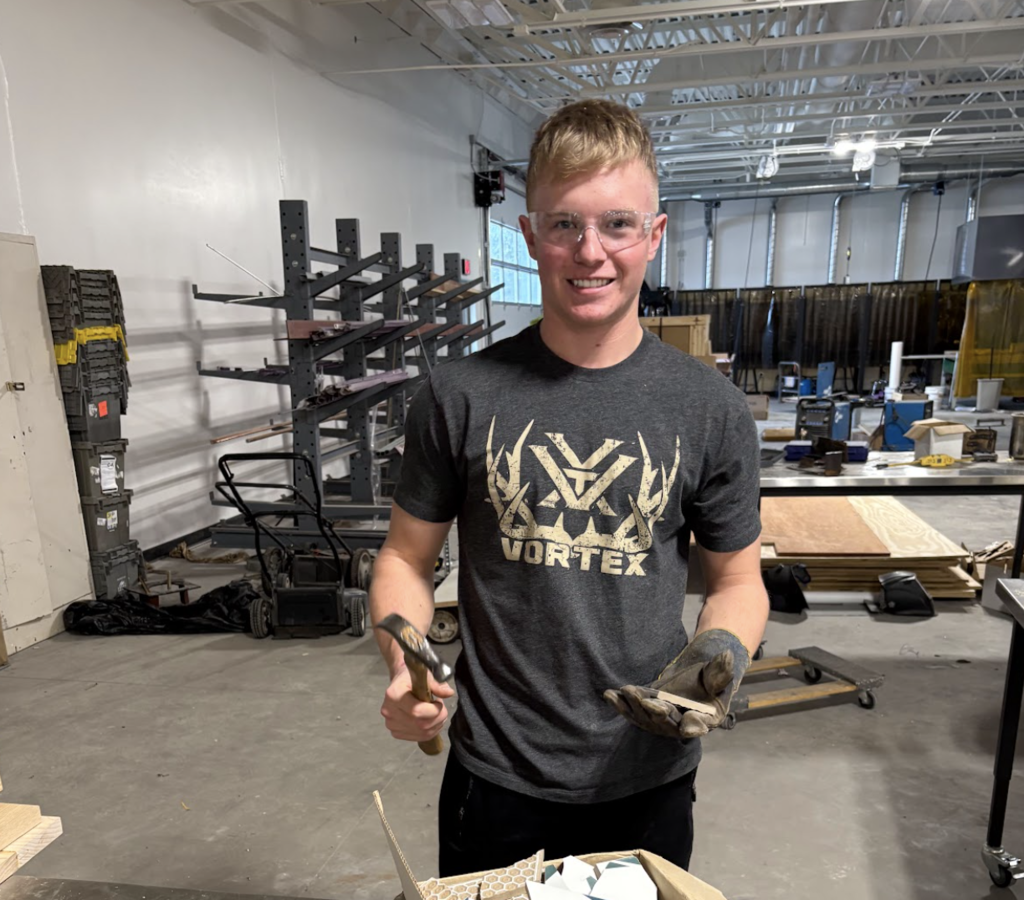 📐🧱 Math You Can Actually See! 🧱📐  Ms. Steitz’s and Mrs. Marson’s Math for the Trades class has been busy turning math into something hands-on and beautiful. Thanks to the generosity of H&F Flooring and Home Design, students received donated tile to create their own mosaic-tiled tables.  While designing their projects, students practiced real-world skills like mixing materials in proper ratios by volume, estimating area, and applying math concepts in a practical setting. It’s one thing to solve a problem on paper and another to bring it to life with your own hands.  We are so grateful to our community partners for supporting our students and helping make learning meaningful. Panther Pride in action! 💜🖤 #PantherPride