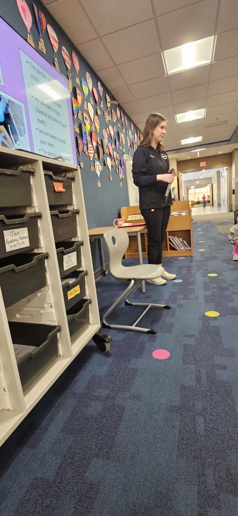 🦷✨ Smiles All Around at EES! ✨🦷  Thank you to Dr. Knutson from Knutson Dental for visiting our 1st graders in honor of Dental Health Month!  Students learned all about the importance of brushing, flossing, and taking care of their teeth. It was a fun and engaging way to reinforce healthy habits that will last a lifetime.  We appreciate Dr. Knutson taking the time to invest in our students and support our school community. Thank you for helping keep those Panther smiles shining bright! 💜🖤 #PantherPride