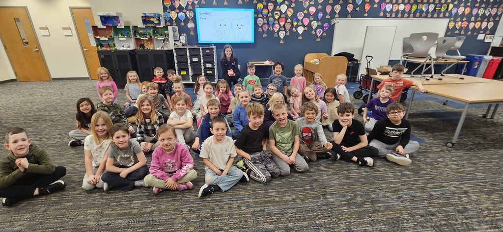🦷✨ Smiles All Around at EES! ✨🦷  Thank you to Dr. Knutson from Knutson Dental for visiting our 1st graders in honor of Dental Health Month!  Students learned all about the importance of brushing, flossing, and taking care of their teeth. It was a fun and engaging way to reinforce healthy habits that will last a lifetime.  We appreciate Dr. Knutson taking the time to invest in our students and support our school community. Thank you for helping keep those Panther smiles shining bright! 💜🖤 #PantherPride