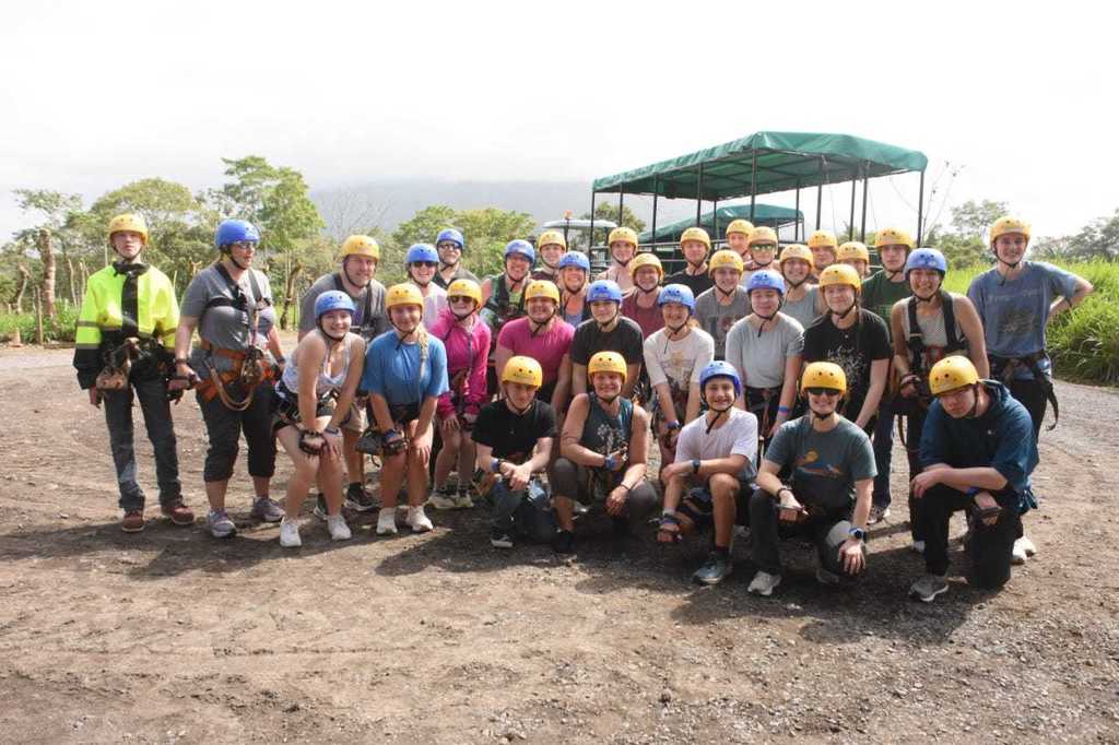 What an incredible spring break adventure for our Ellsworth High School International Club! ✈️🌎  A group of 33 EHS students and chaperones traveled to Costa Rica and Panama, experiencing the culture, food, and natural beauty of both countries while making memories that will last a lifetime.  Along the way, students had the chance to: 🌴 Zip line through the rainforest 🤿 Snorkel in the Pacific Ocean 🛶 Kayak near La Fortuna, Costa Rica 💦 Climb the 500+ steps to see the beautiful La Fortuna waterfall  In Panama, the adventure continued with: 🏄 Surfing lessons 🚤 Boating on Lake Gatun 🚢 Watching the Panama Canal in action  Students also enjoyed incredible local food and learned about the region’s culture and businesses, including a visit to a cocoa bean plantation.  It was an unforgettable experience filled with learning, exploration, and plenty of fun. Thank you to everyone who helped make this trip possible! 💜🖤 #PantherPride