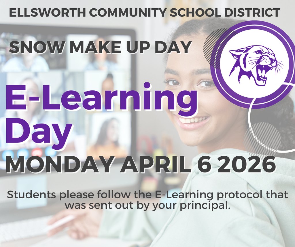 📅 Calendar Reminder – April 6  April 6 is listed on the district calendar as the first snow make-up day and will be held virtually.  Students should follow the e-learning procedures shared by their building principals for that day.