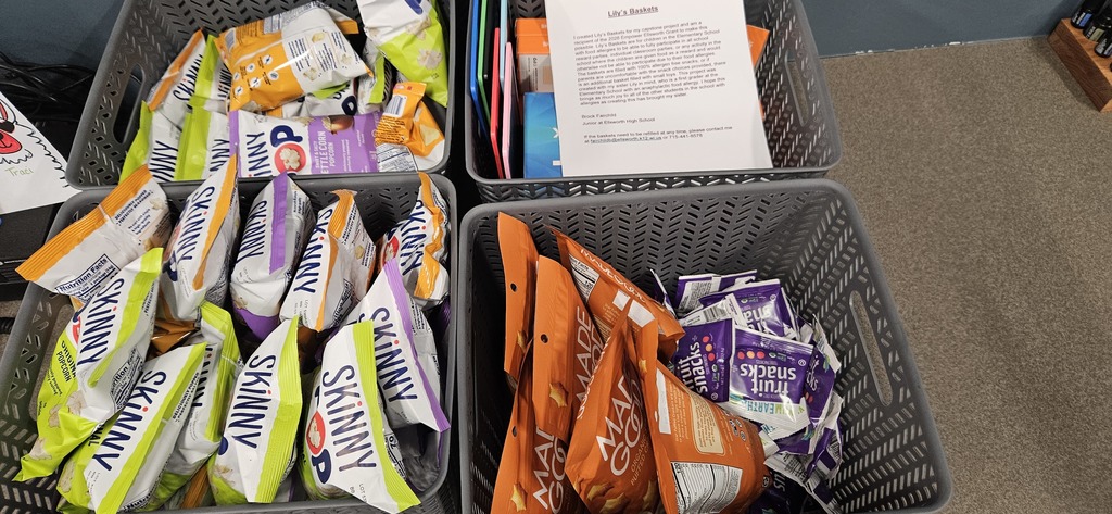 💜 Panther Pride in action! 💜  Ellsworth High School junior Brock Fairchild recently turned his capstone project into something truly meaningful. Inspired by his younger sister Lily and the challenges she faces with food allergies, Brock wanted to make a difference for other students in similar situations.  He put together a collection of allergy-friendly snack options to help ensure more students have safe choices available at school. What a thoughtful way to use his project to support others and make our schools more inclusive.  Way to go, Brock! 👏