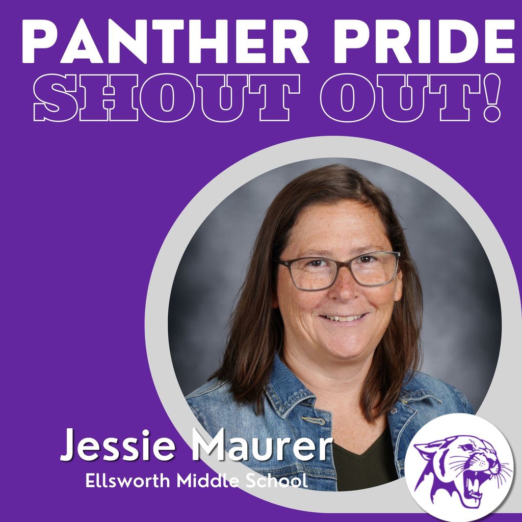 💜🐾 Panther Pride Staff Shout Outs 🐾💜 Today’s shout out comes from Carey Schiller, recognizing Jessie Maurer! Carey shared: “Jessie is always willing to help anyone in need. She has a strong connection with the students. She truly cares for them and wants what is best for them. She is a great role model and is hard working.” Jessie, thank you for the care, dedication, and positive example you bring to our students each day. Your impact makes a difference! 💜