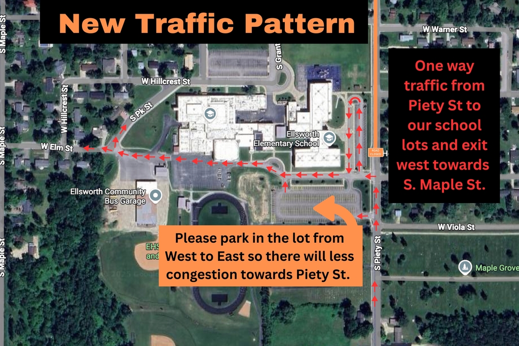 map showing new traffic pattern 