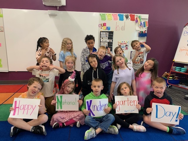 picture of kindergarten students sticking their tongues out and being silly