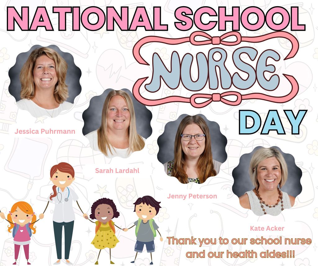graphic with national nurse day with picture of 4 nurses