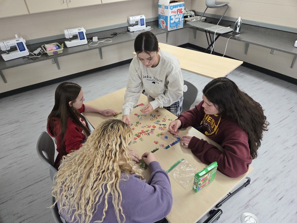 Students in Mrs. Matzek’s Relationships class put their teamwork and communication skills to the test in a puzzle competition!  Teams raced to see who could complete a 100-piece puzzle the fastest, and they had a blast doing it. The winning group finished in just over 10 minutes—impressive! 👏  It was a fun way to take what they’re learning and apply it to a real-world challenge. Great work, Panthers!