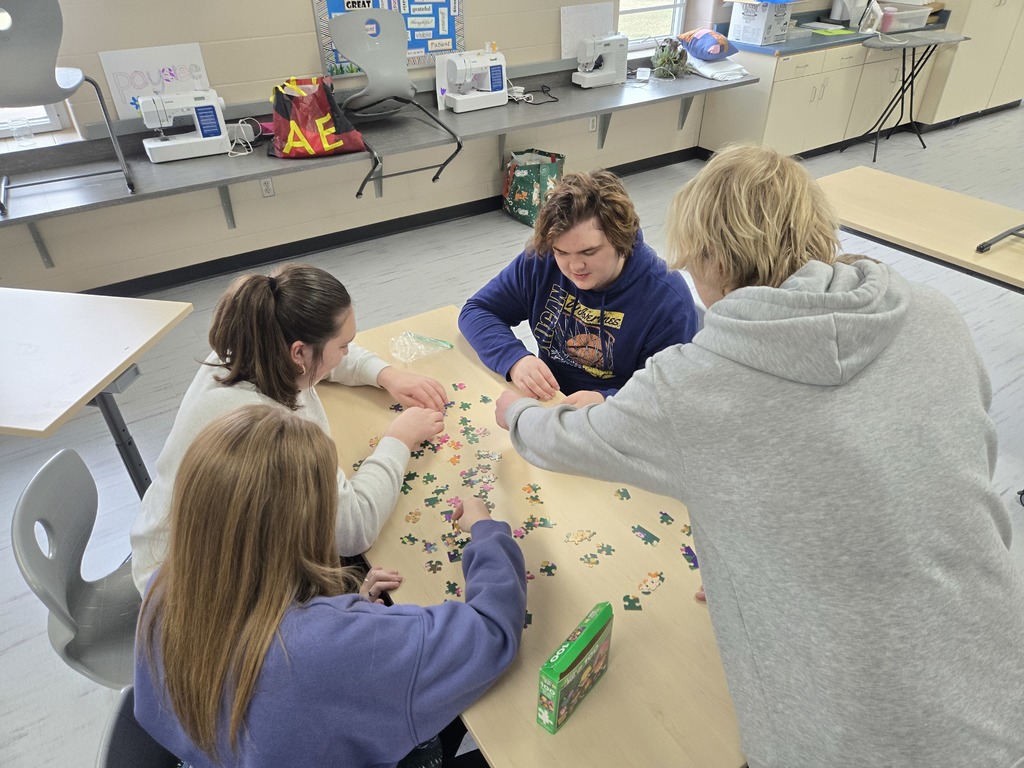 Students in Mrs. Matzek’s Relationships class put their teamwork and communication skills to the test in a puzzle competition!  Teams raced to see who could complete a 100-piece puzzle the fastest, and they had a blast doing it. The winning group finished in just over 10 minutes—impressive! 👏  It was a fun way to take what they’re learning and apply it to a real-world challenge. Great work, Panthers!