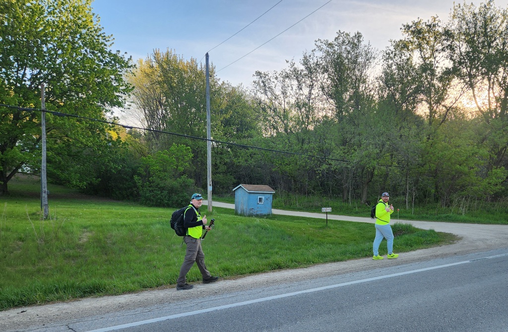 Back in April, Mr. Morrison made a promise to EMS students that if they met their goals and expectations for state testing, he would walk to work one day before the end of the school year. 😳 Well… today was the day! 👟 At 3:30 this morning, Mr. Morrison and our Interim EMS Assistant Principal, Mr. Stoesz, hit the road from River Falls and made the trek all the way to Ellsworth Middle School. 🌅 They may have arrived 9 minutes late to school, but we’ll give them a little grace today due to “heavy traffic” on Hwy 65. 😂 Way to go, Mr. Morrison and Mr. Stoesz, for keeping your promise and showing our students that hard work and dedication pay off! 💜🖤