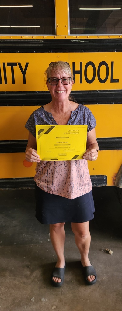 🚌👏 Congratulations to Lisa Plummer on achieving perfect attendance for the 2025-2026 school year!  Each school day, Lisa was behind the wheel safely transporting our students on her morning and afternoon bus routes, along with multiple bus and van routes throughout the day. Her commitment, reliability, and dedication help keep our district running smoothly and ensure our students get where they need to be safely.  Thank you, Lisa, for your outstanding dedication to the students, families, and staff of the Ellsworth Community School District. We appreciate all that you do! 💜🐾