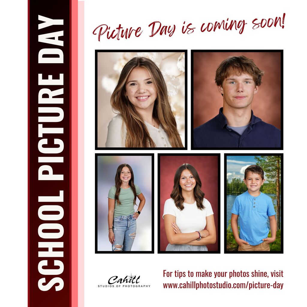 📸 Picture Day is just around the corner! 😁 Mark your calendars for your student's school picture day! 🟣 Ellsworth Elementary School (EES) 📅 Tuesday, August 19 🕑 During Open House ⏰ 2:00 to 7:00 p.m. 🟣 Ellsworth Middle School (EMS) & Ellsworth High School (EHS) 📅 Thursday, September 3 Families can find everything they need to know about Picture Day, including outfit tips, background options, and photo ordering information here: https://cahillphotostudio.com/picture-day We can't wait to welcome everyone back for another great school year. See you on Picture Day! 📷💜
