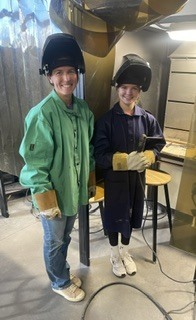 🔥 Community Welding Night! 🔥  Mr. Manosky hosted a Community Welding Night last week, and we had a fantastic turnout! More than 15 community members joined us to learn some basic welding techniques and get hands-on experience in the shop. 👨‍🏭  It was a great night of learning, trying something new, and bringing our school and community together!  A special shoutout to EHS student James Willenbring for stopping by and helping Mr. Manosky throughout the evening. We love seeing our students step up and share their skills with others! 💜  Thank you to everyone who joined us!