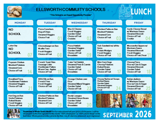 September Lunch Menu