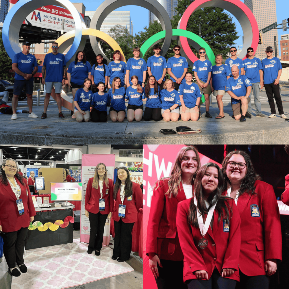 Team pic of HCTC group at SkillsUSA Nationals, Medalists underneath