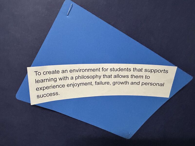 To create an environment for students that supports learning with a philosophy that allows them to experience enjoyment, failure, growth, and personal success.