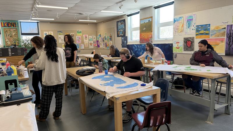 EHS Students - Earth Day Flags Downtown