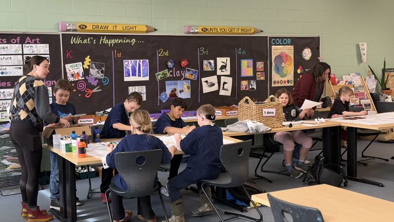 EEMS Students - Earth Day Flags Downtown