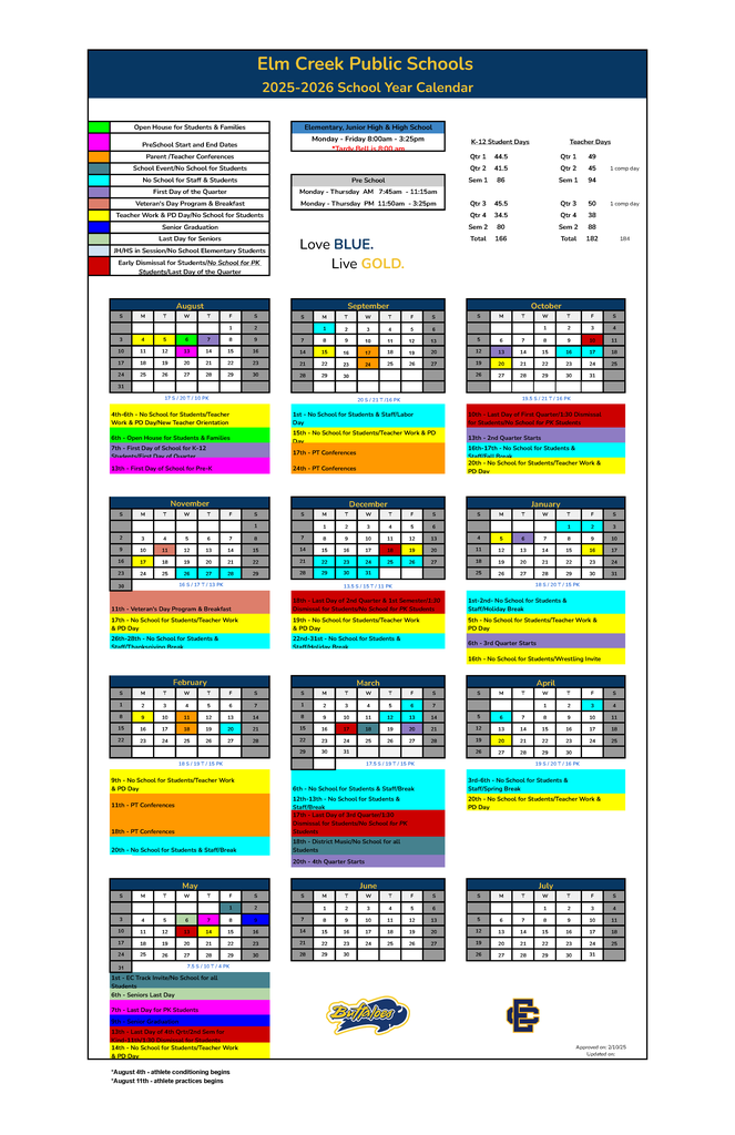 2025-2026 School Calendar