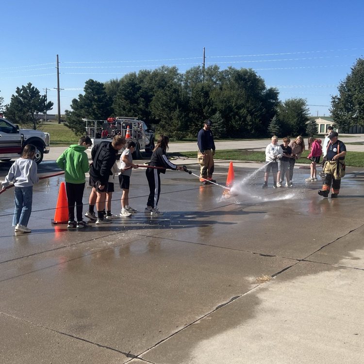 A game of water push of war!