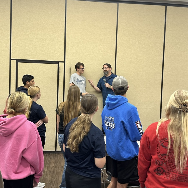 Keyan Schmidt getting the group’s attention