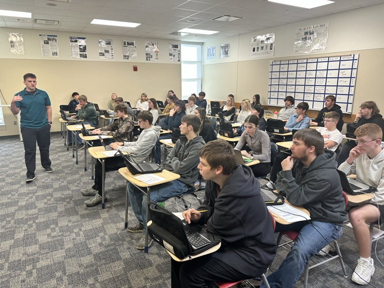 Students learning about ASVAB results