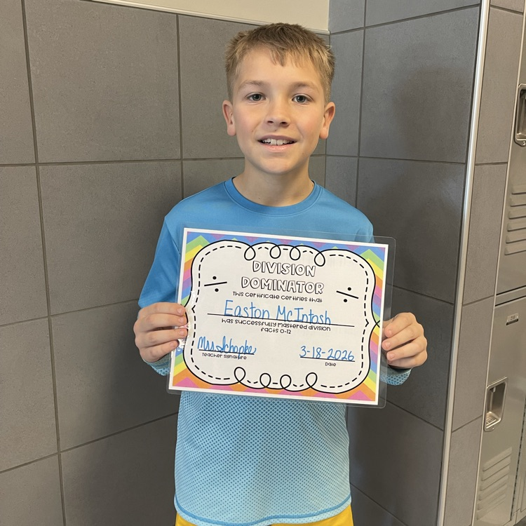 3rd grader in division club 