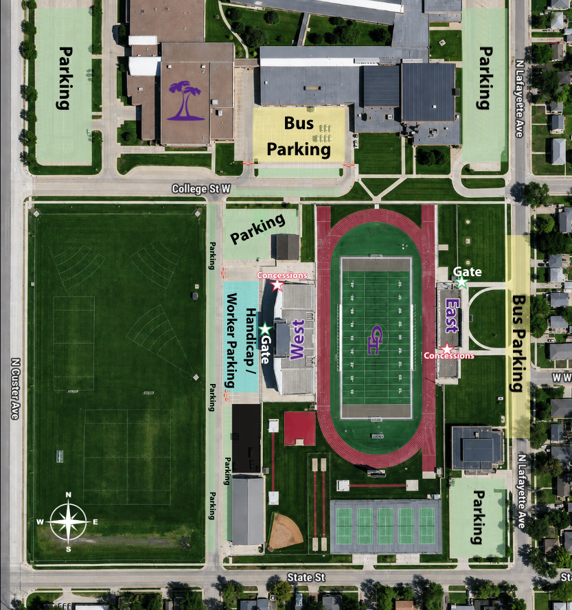 GISH - Memorial Stadium Map