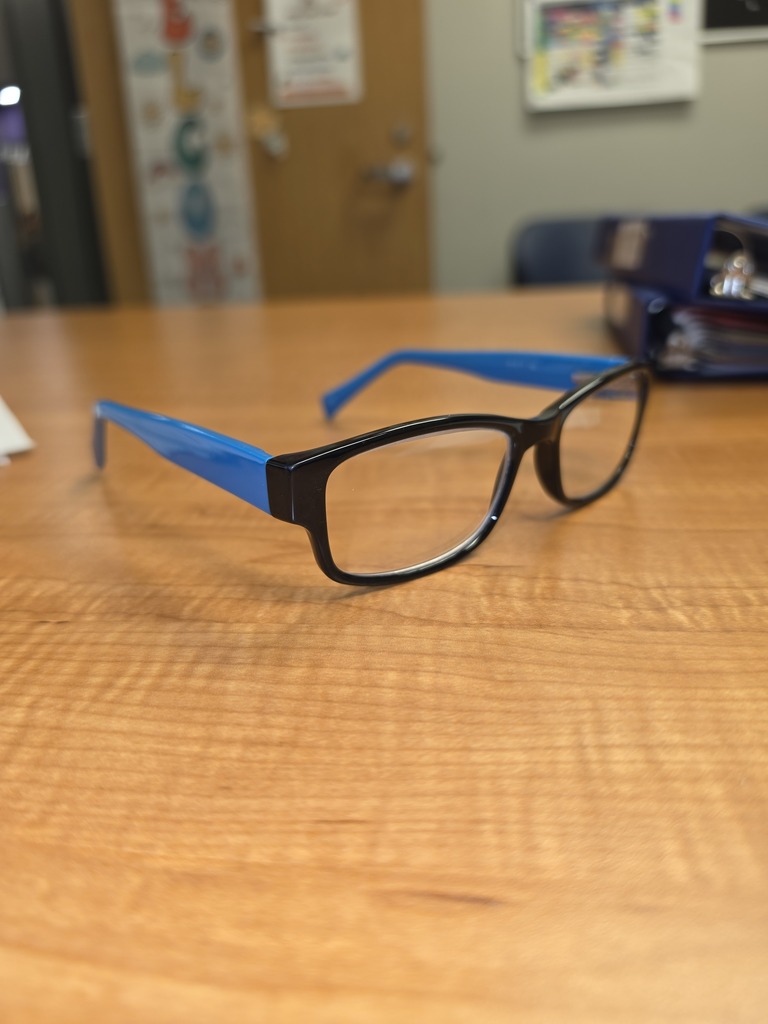 Black and blue glasses