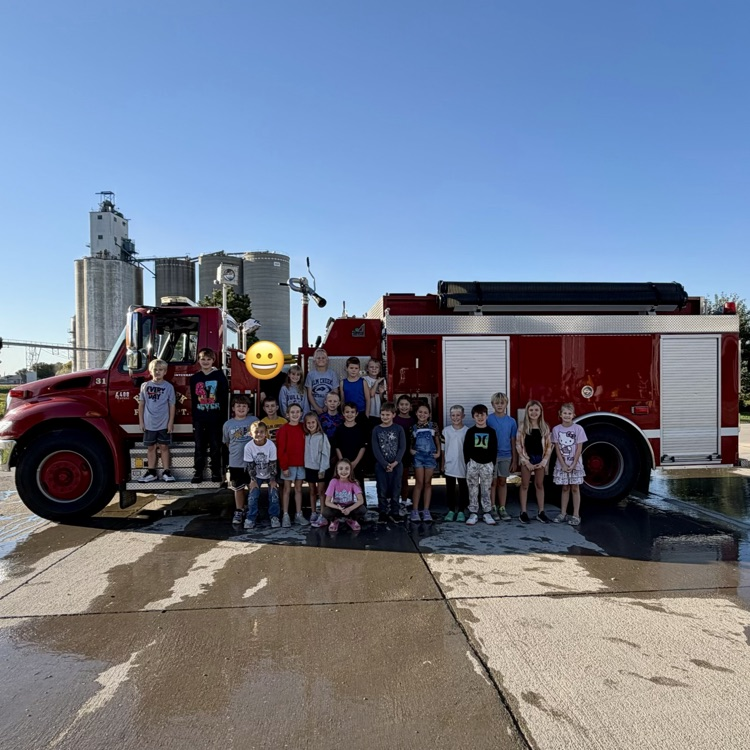 third grade at fire station